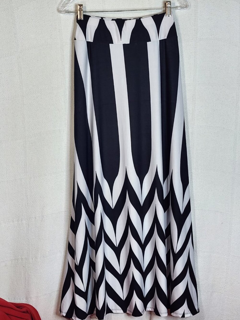 Robert Louis Black and White Pattern Poly Span Tie Front Dress Skirt Size Large - Picture 8 of 16